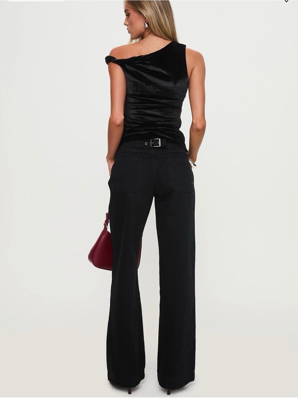 Princess Polly Black Straight-Leg Jeans